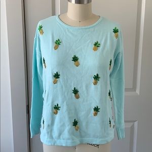 Lilly Pulitzer Caralynn Sweater Pineapple Artwork